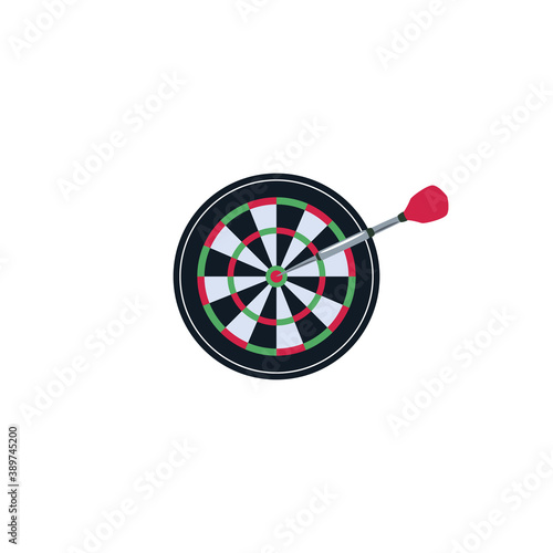 Classic Darts Board with Black and White Sectors Vector stock