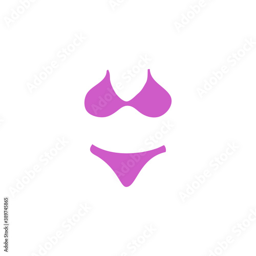 Pink Swimsuit icon, logo isolated on white background, summer time, stock vector