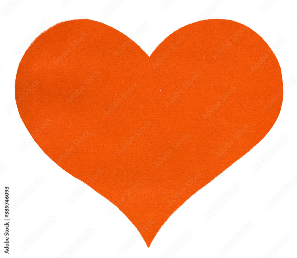 Heart with orange paper texture
