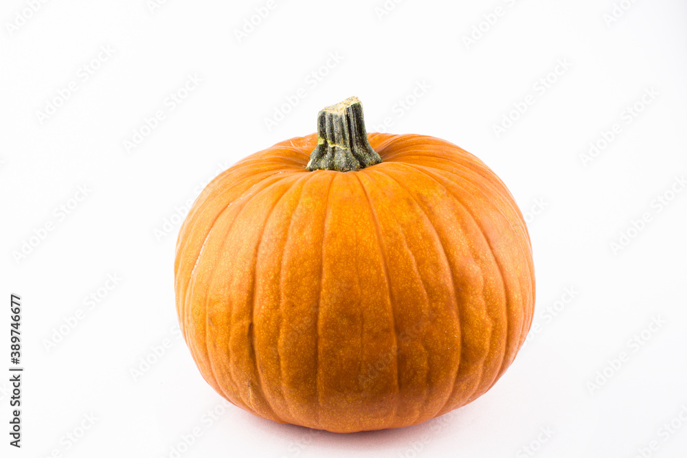 Fresh organic pumpkin on a white background. Halloween pumpkin on a white background. Ripe orange pumpkin on a white background. Fresh organic pumpkin on a white background. Halloween pumpkin on a white background. Ripe orange pumpkin on a white background.