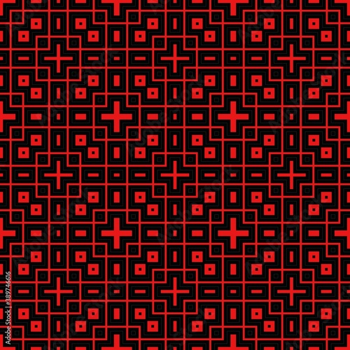 Red pattern, geometric wallpaper , seamless texture with flat ornament, decorative illustration with simple elemets
