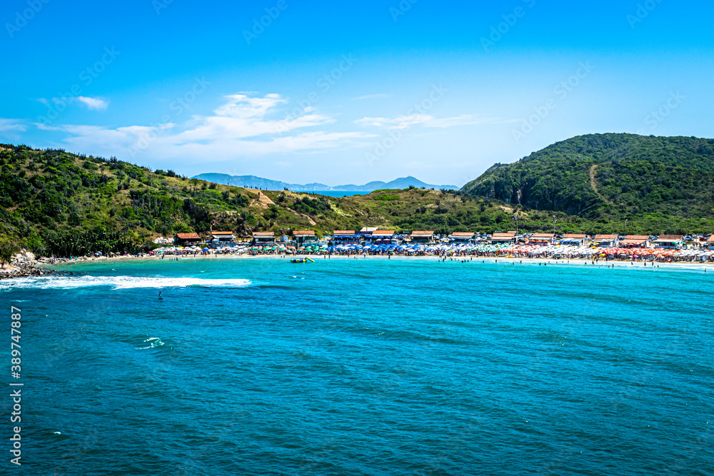 Beach in sunny summer day