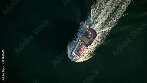 Fishing boat from above