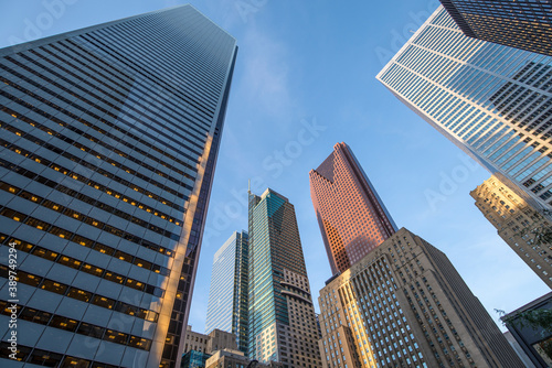 Various office buildings in the downtown financial district in Toronto Ontario Canada.