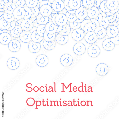 Social media icons. Social media optimisation conc