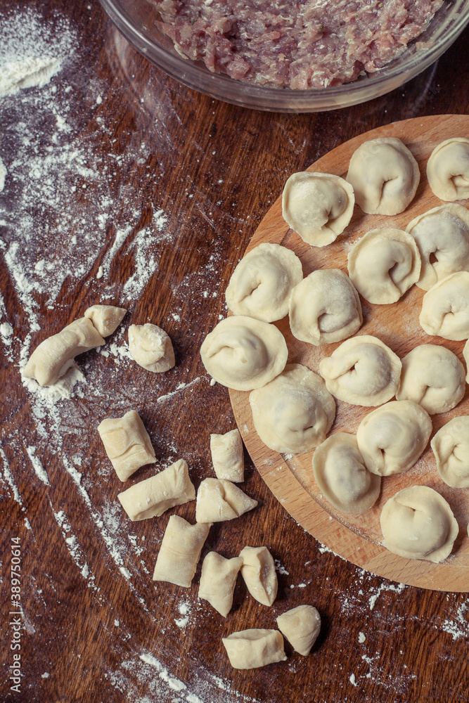 Fototapeta premium Homemade Traditional Russian dumplings.