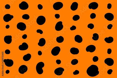 Seamless pattern with leopard color dots. Vector hand draw circle shape texture background