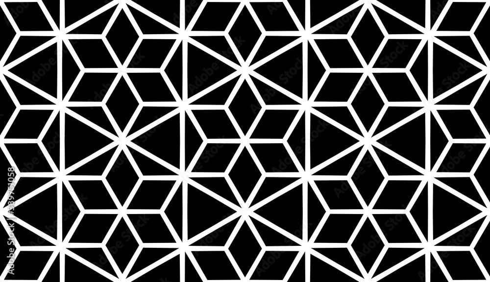 Black, white pattern, geometric wallpaper , seamless texture with flat floral ornament, decorative illustration with simple elemets Black, white pattern, geometric wallpaper , seamless texture with flat floral ornament, decorative illustration with simple elemets