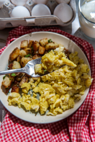 American Scrambled Eggs Breakfast