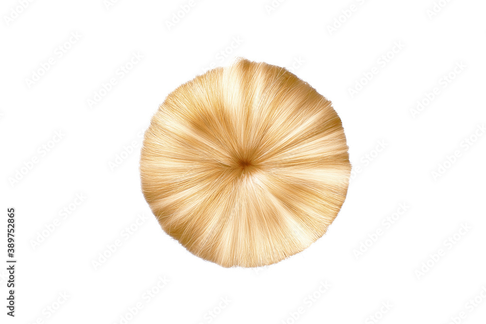 Donut made by blond hair isolated on white background Donut made by blond hair isolated on white background