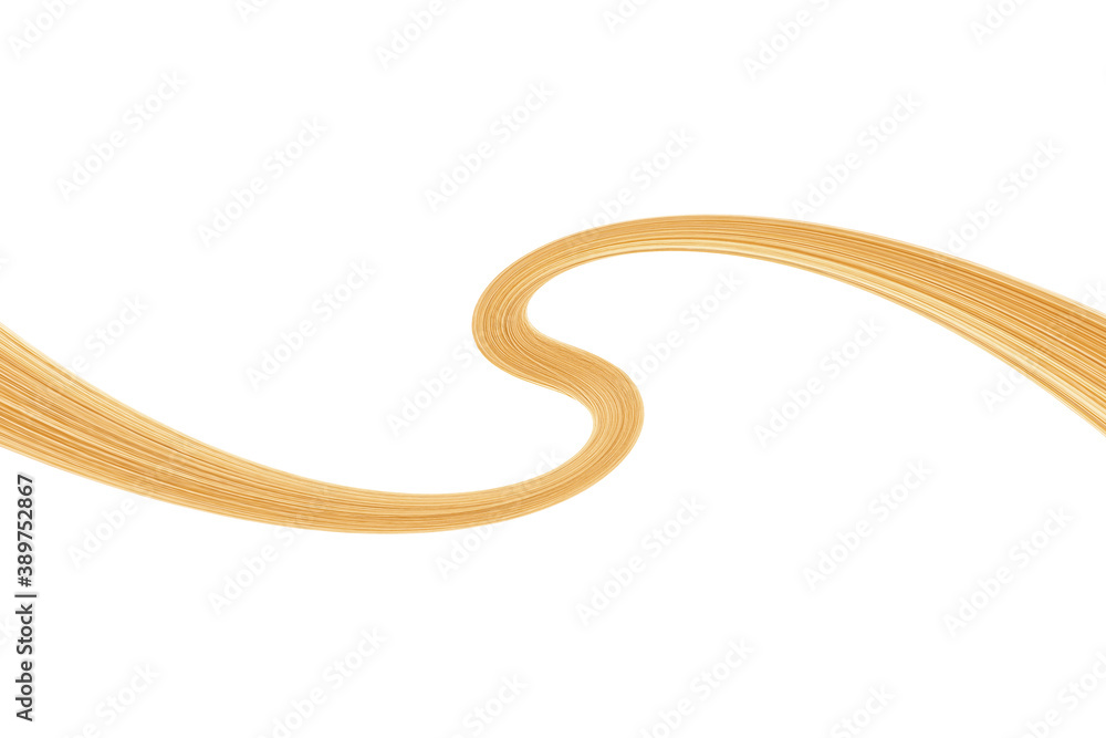 Swirled long blond hair strand on white, isolated Swirled long blond hair strand on white, isolated