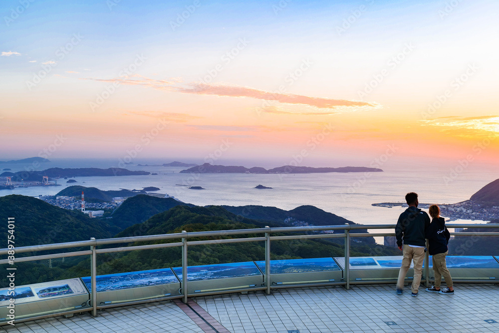 Fototapeta premium 稲佐山から眺める長崎湾 夕景
