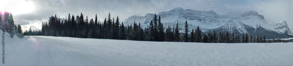 Icefields Parkway during the winter in Banff National Park, Alberta, Canada. Icefields Parkway during the winter in Banff National Park, Alberta, Canada.