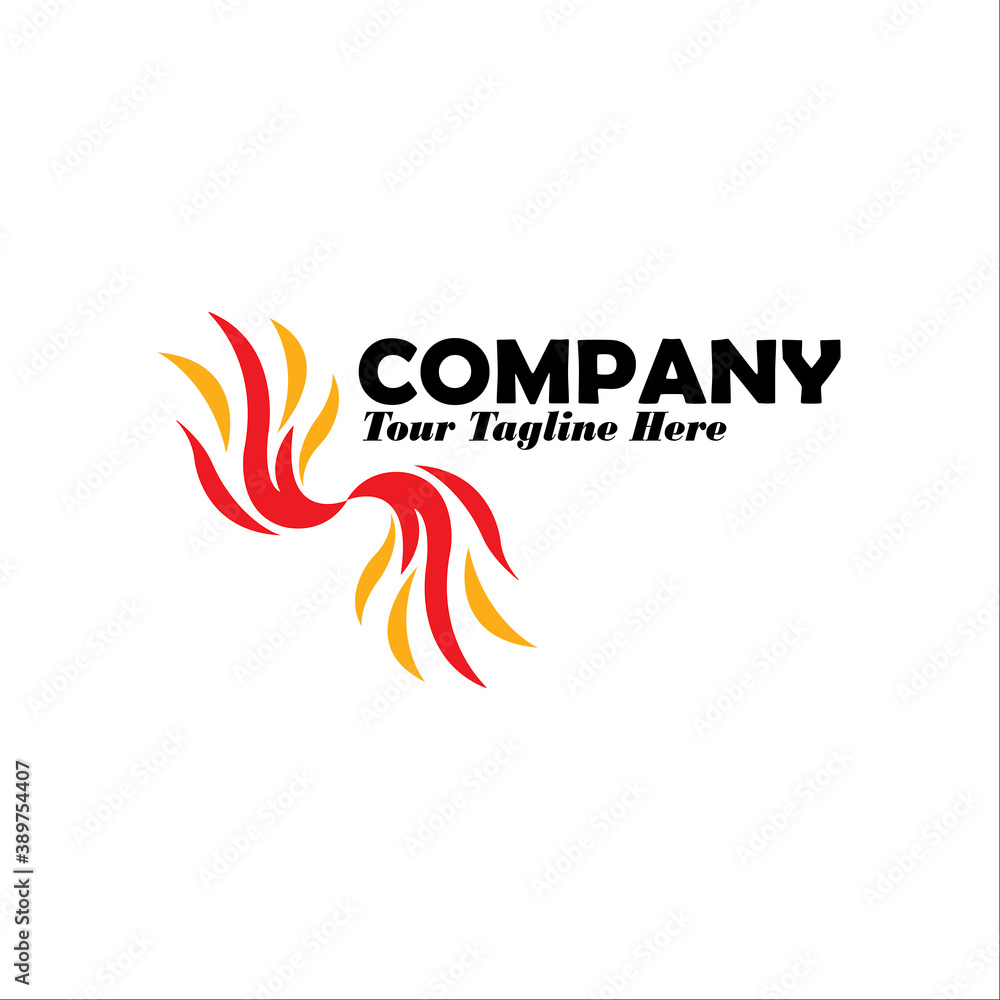 Obraz premium phoenix bird tail design logo
