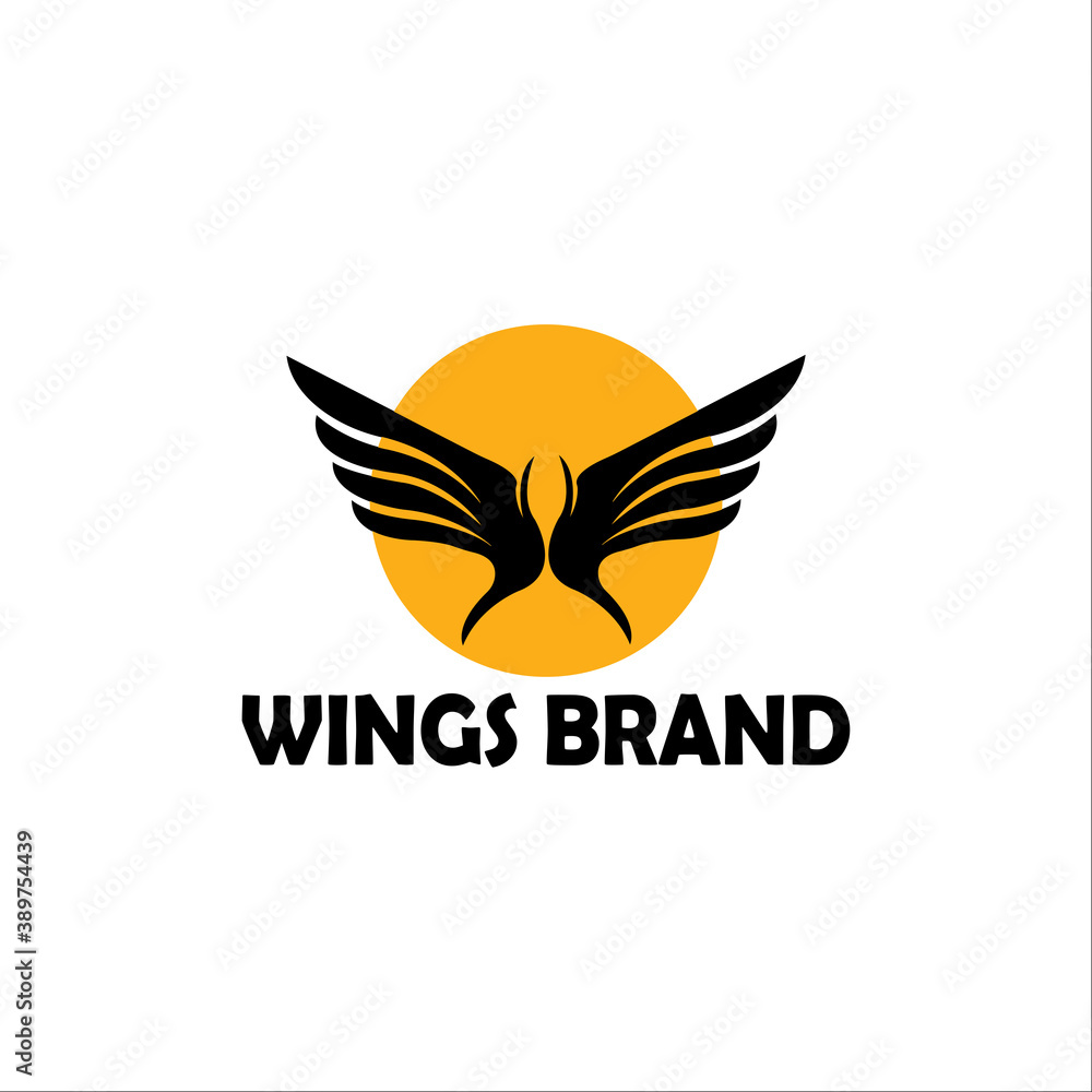 Obraz premium simple bird wing design logo