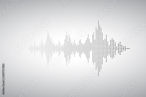 Voice sound music shape. Audio wave from smal dost. Waves of the equalizer. EQ Vector Illustration.