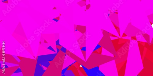 Dark purple, pink vector gradient polygon texture.