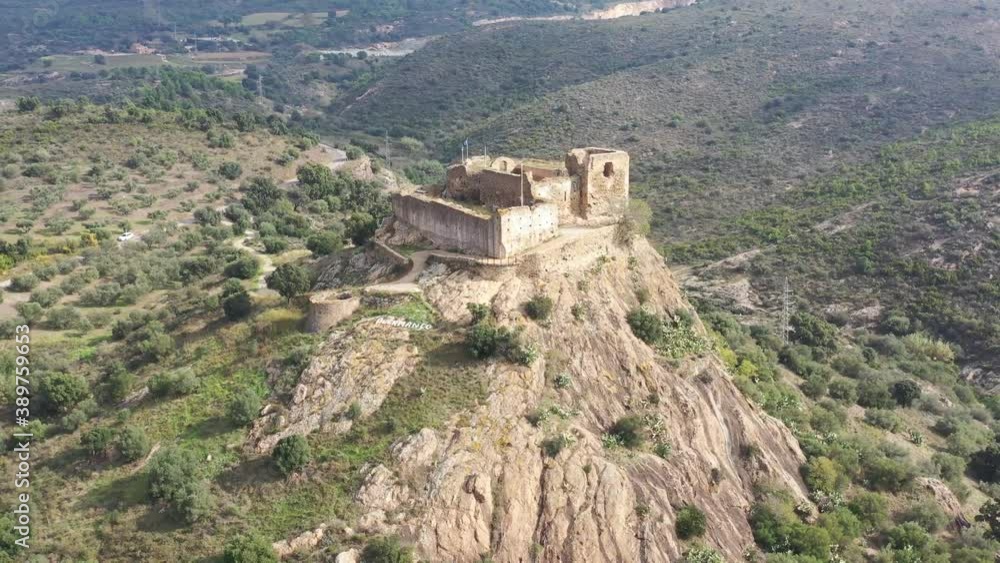 Aerial photo of the Quermanco castle in Vilajuiga, Girona Spain Aerial photo of the Quermanco castle in Vilajuiga, Girona Spain