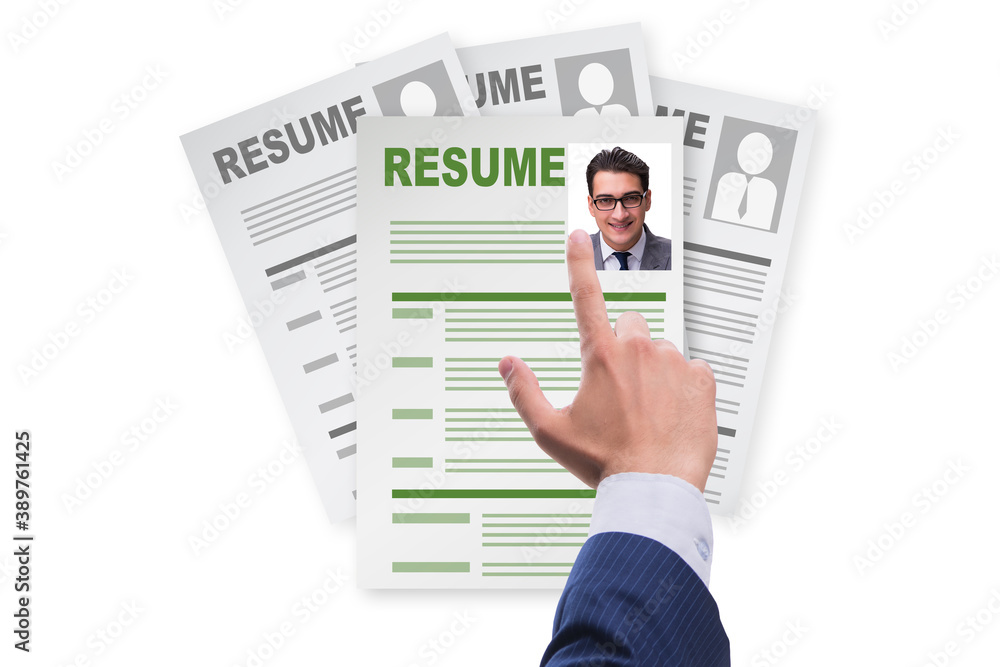 Recruitment and employment concept with cv