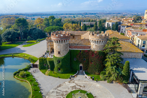 The Peralada castle is located in Peralada Spain. It was originally build in IX. photo