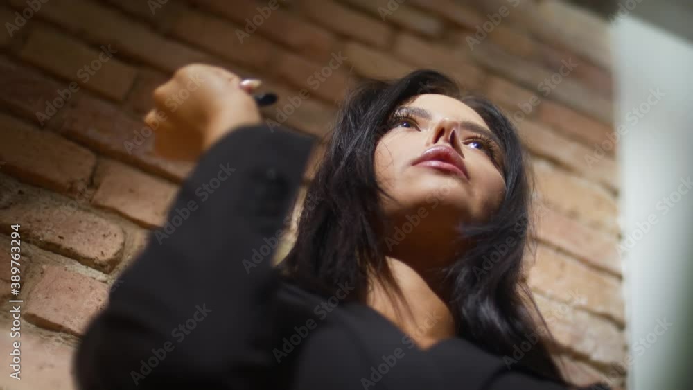 girl smokes an electronic cigarette girl smokes an electronic cigarette