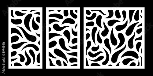 Laser cutting template for decorative panel. Abstract drops pattern.