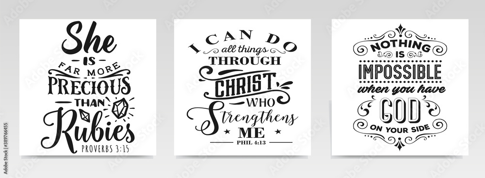 Faith quotes letter typography set illustration. Faith quotes letter typography set illustration.