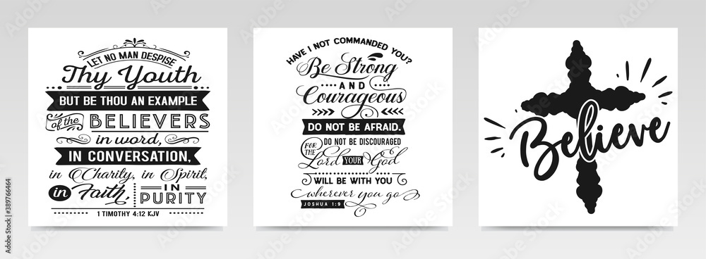 Faith quotes letter typography set illustration. Faith quotes letter typography set illustration.