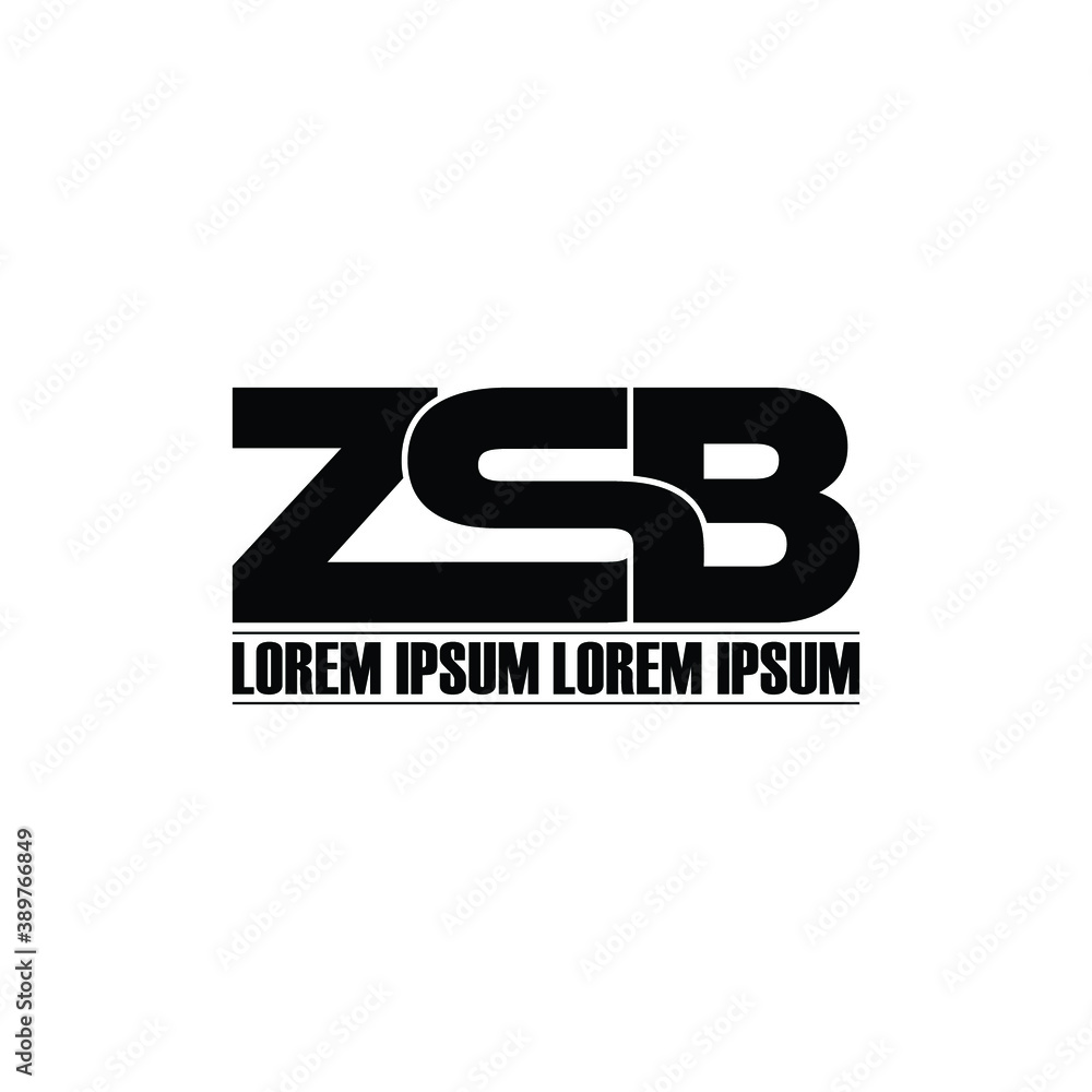 ZSB letter monogram logo design vector ZSB letter monogram logo design vector