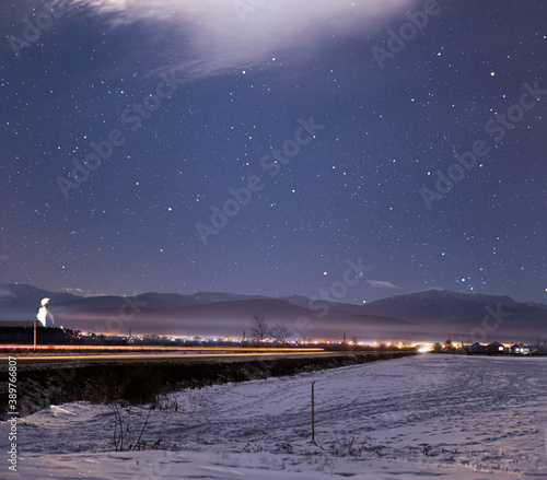 landscape with snow and village © Артём Герасимов