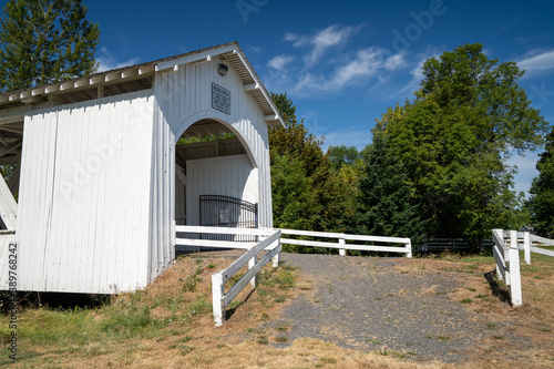 Weddle Bridge, a covered bridge in Sweet Home, Oregon photo