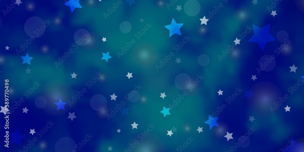 Light BLUE vector pattern with circles, stars. Light BLUE vector pattern with circles, stars.