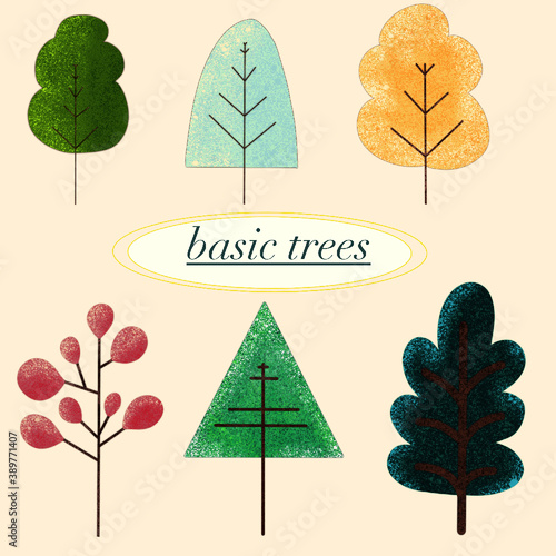 set of vector christmas trees
