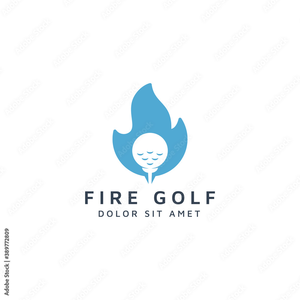fire and golf negative space logo design fire and golf negative space logo design