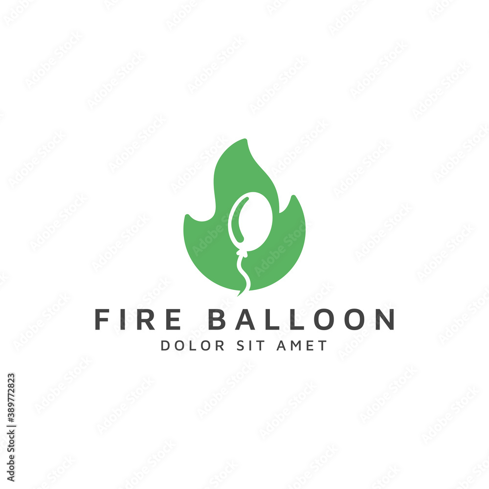 fire and balloon negative space logo design fire and balloon negative space logo design