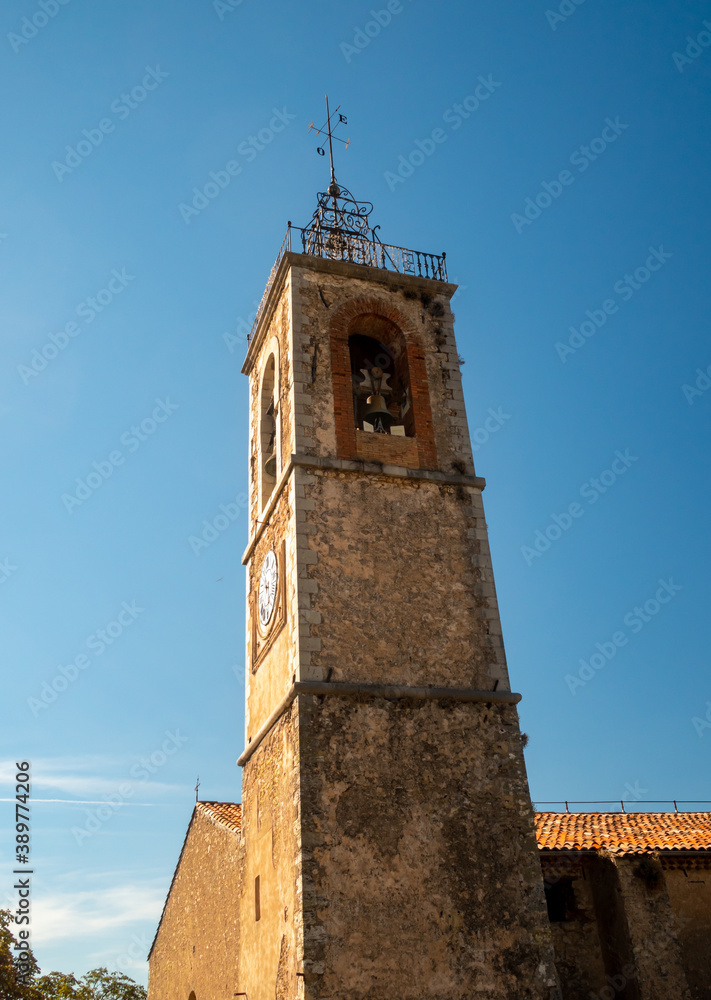 Medieval church in Provence in summer