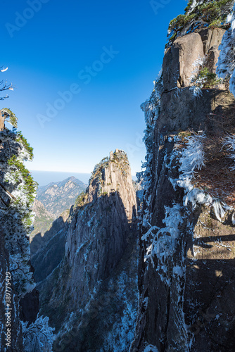 Rime landscape of Shixin Peak, Beihai Scenic Area, Huangshan Scenic Area, Anhui, China photo