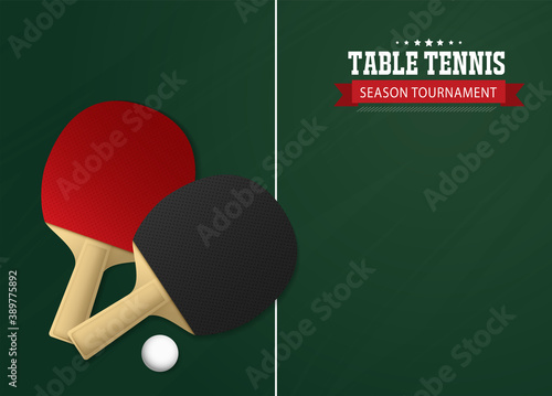 Ping Pong or table Tennis tournament. poster or banner vector template design EPS10.