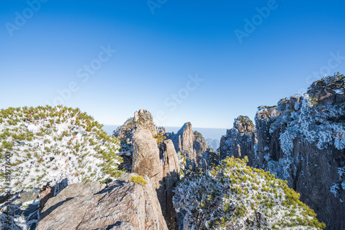 Rime landscape of Shixin Peak, Beihai Scenic Area, Huangshan Scenic Area, Anhui, China photo