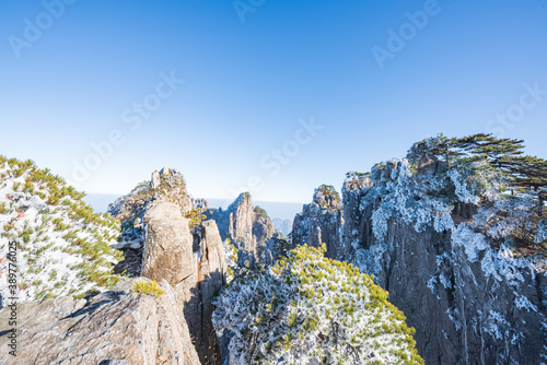 Rime landscape of Shixin Peak, Beihai Scenic Area, Huangshan Scenic Area, Anhui, China photo