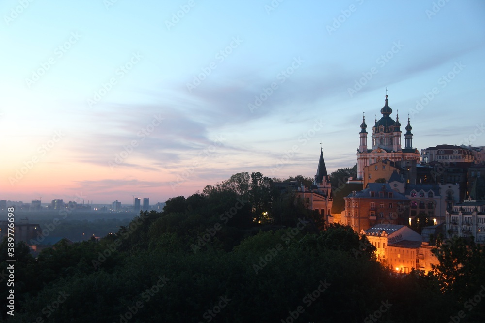 Ukraine. St. Andrew's Church in Kiev - an Orthodox church in honor of the Apostle Andrew the First-Called;  built in the Baroque style by the architect Bartolomeo Rastrelli in 1754.