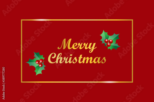 Red card merry christmas, great design for any purposes. Hand drawn. Vector text. Holiday banner happy new year. Christmas banner.