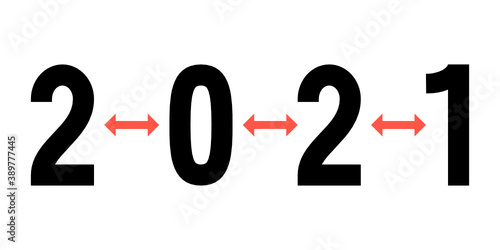 2021 New year social distance symbol