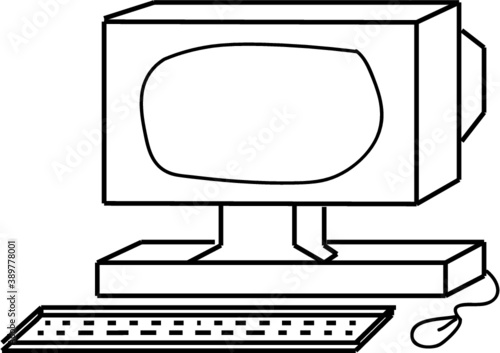 Ilustración vectorial de computadora. dispositivo ordenador