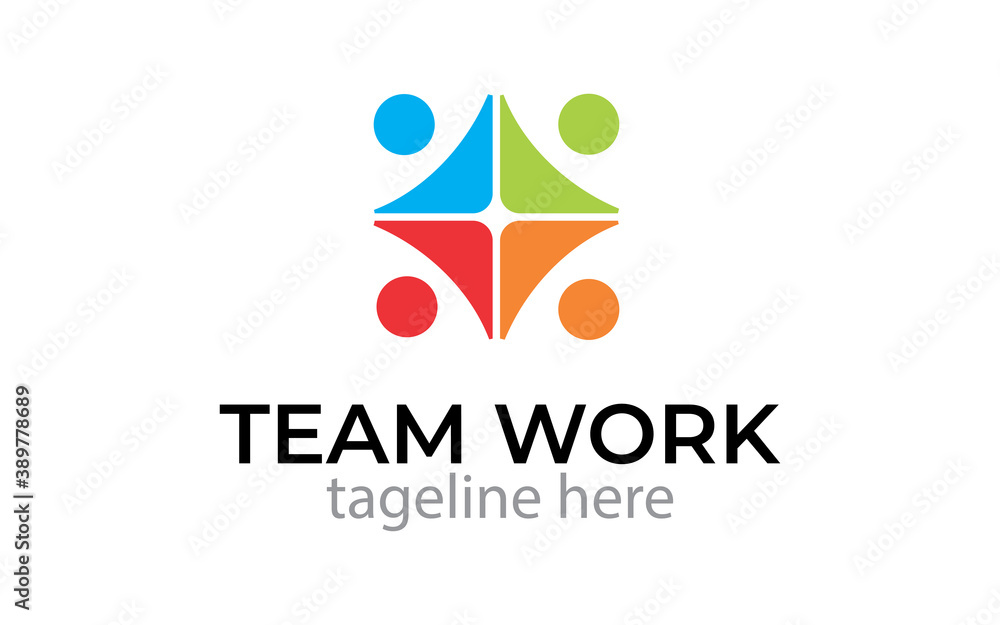 Illustration vector graphic of teamwork concept logo design Illustration vector graphic of teamwork concept logo design