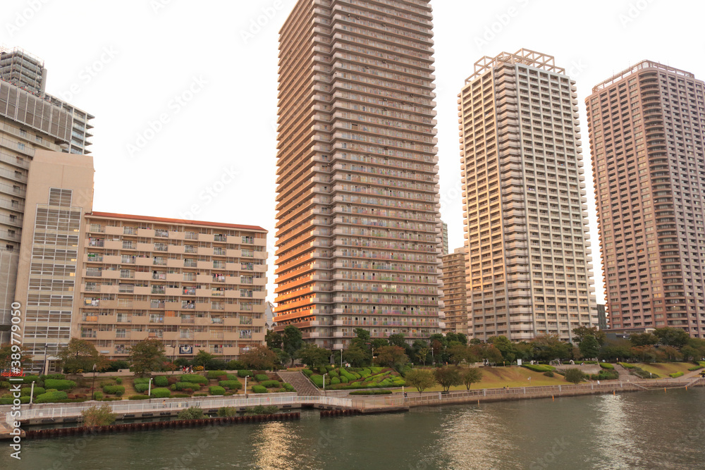 Fototapeta premium 大川端リバーシティ夕景