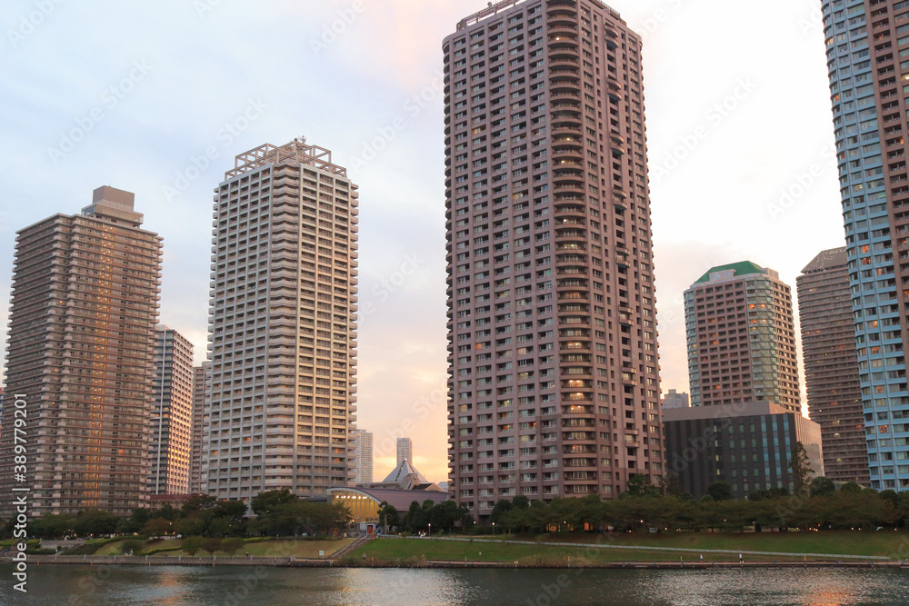 大川端リバーシティ夕景