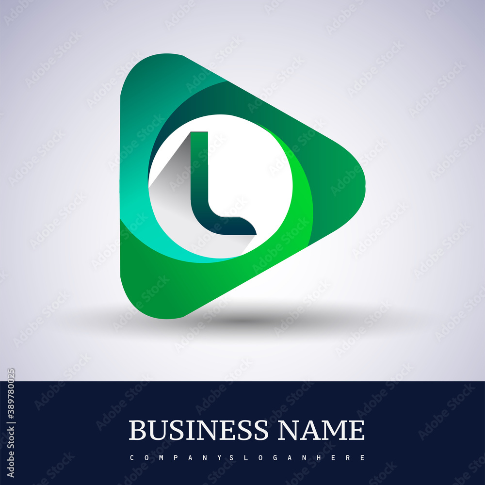 Logo L letter, green colored in the triangle shape, Vector design template elements for your Business or company identity. Logo L letter, green colored in the triangle shape, Vector design template elements for your Business or company identity.