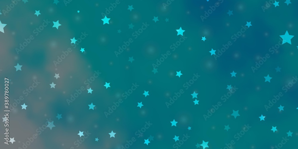 Fototapeta premium Light BLUE vector template with neon stars.