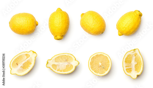 Fotografía Collection of lemons isolated on white background
